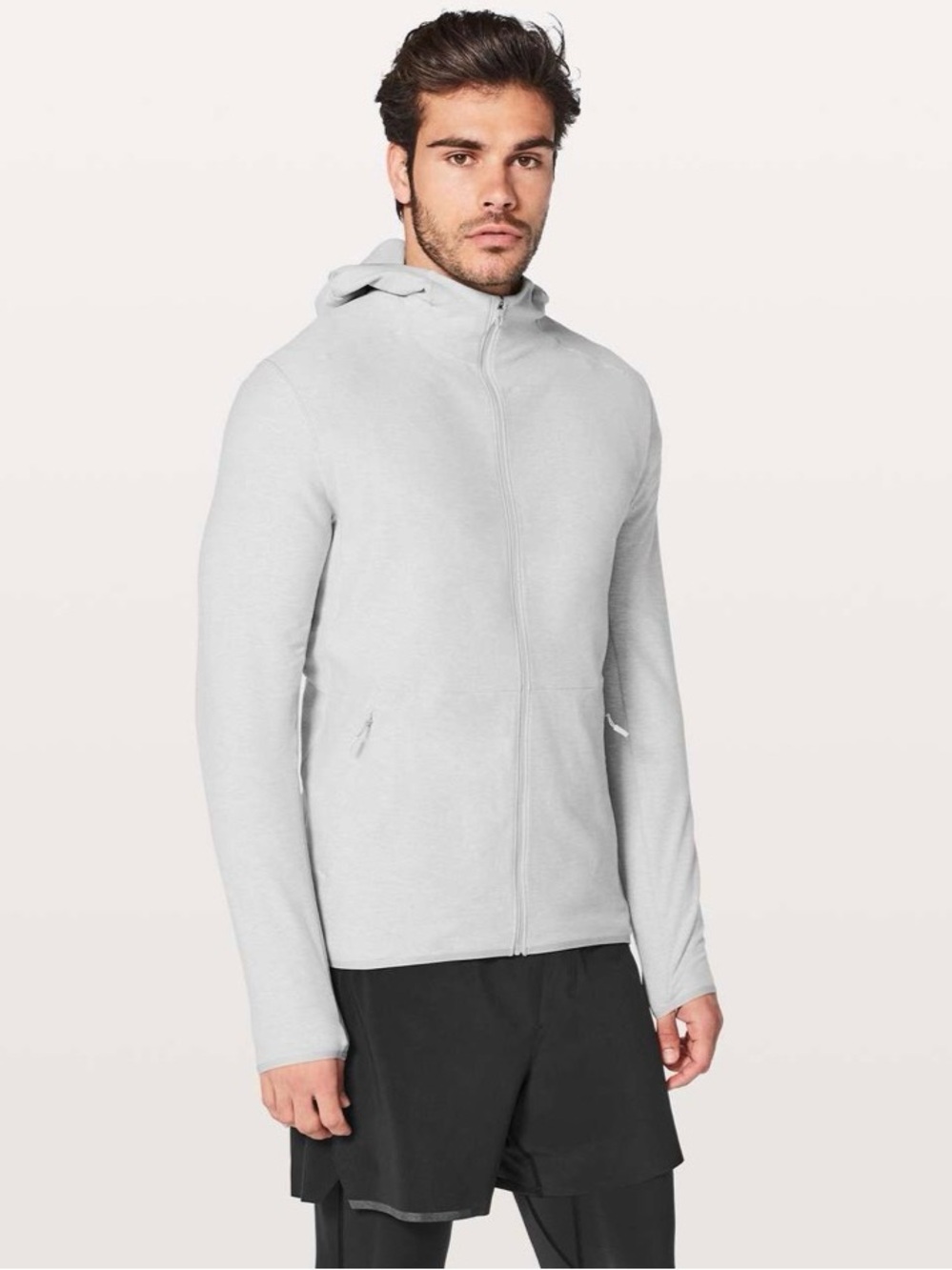 Lululemon Surge Warm Full Zip Hoodie Heathered Sea Salt Men’s XL